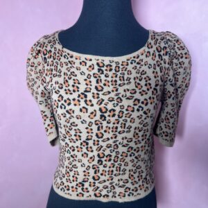 Blusa Cropped Canelado Onça (Desapego)