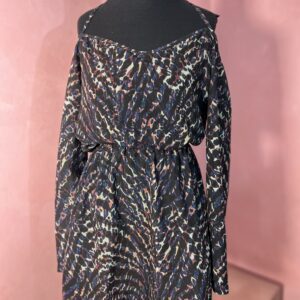 Vestido Manga Longa Estampado (Desapego)