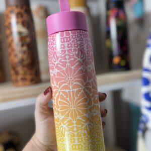 Garrafa Térmica Farm Que Sede Sunset Yoga Rosa Amarelo 500ML (novo)