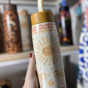 Garrafa Térmica Farm Que Sede Coqueiral Sol Dourado Branco Amarelo 500ML (novo)