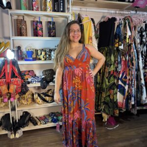 Vestido Farm Longo Banho de Rio Vermelho (Desapego)