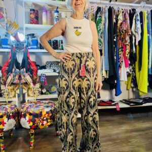 Calça Farm Pantalona Plissada Camafeu Tropical Tam P (Desapego)