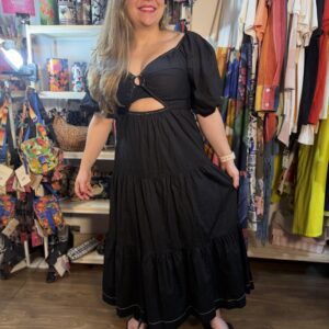 Vestido Dress To Manga Bufante Preto TAM G (Desapego)