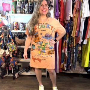Vestido Farm Curto T-Shirt Salmão Paquetá Zé Carioca TAM P e M (Novo)