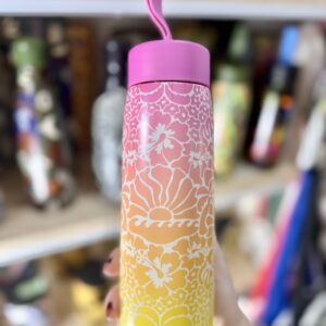 Garrafa Térmica Farm Que Sede Sunset Yoga Rosa Amarelo 500ML (novo)