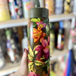 Garrafa Farm Que Sede Painted Flowers Verde 750ml (novo)