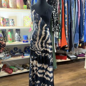 Vestido Farm Transpasse Preto Azul Borboleta TAM P (Novo)