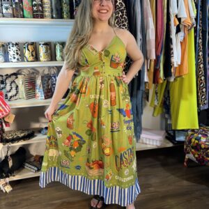 Vestido Farm Longo Suco de Caju Verde Alcinha TAM G (Desapego)