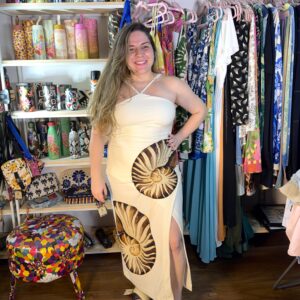 Vestido Farm Longo Mido Amonita Off White Alcinha TAM G (Novo)