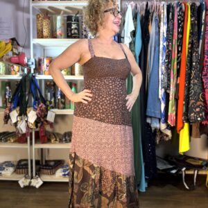 Vestido Garage Longo Marrom Retratos da Mata Onca Animal Print TAM P (Novo)