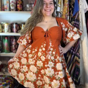 Vestido Farm Curto Gabrielle Floral Vermelho TAM GG (Novo)