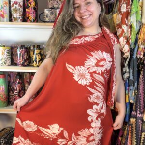 Vestido Farm Curto Domitila Duplo Ombro Só Floral Vermelho TAM GG (Novo)