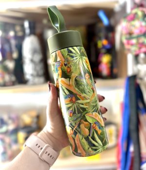 Garrafa Térmica Farm Que Sede Floresta de Pássaros Verde 500ML (novo)