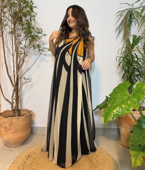 Vestido Farm Ombro Só Leque de Tucano Preto e Branco (Novo)