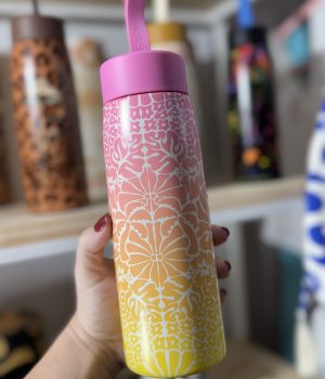 Garrafa Térmica Farm Que Sede Sunset Yoga Rosa Amarelo 500ML (novo)