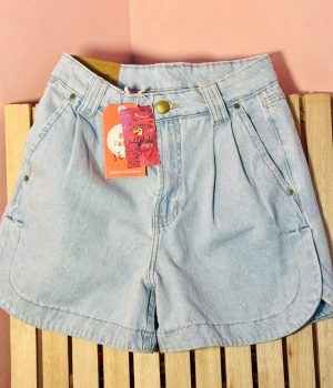Short Bermuda Farm Jeans Claro Pregas (Novo)