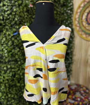 Blusa Lenço Refarm Branca E Amarela (desapego)