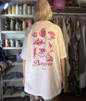 Camisa T-Shirt Farm Branca Primavera Rosa TAM M (Desapego)