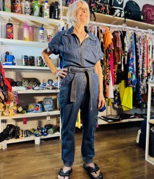 Macacão Jeans Yessica Zíper (Desapego)