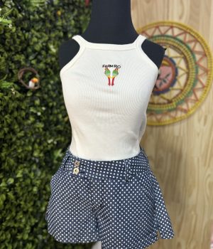Short Jeans Bolinhas Brancas (novo)