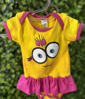 Body Infantil Amarelo E Rosa (desapego)