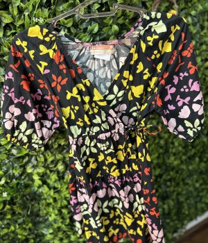 Vestido Infantil Fábula Preto Flores (novo)