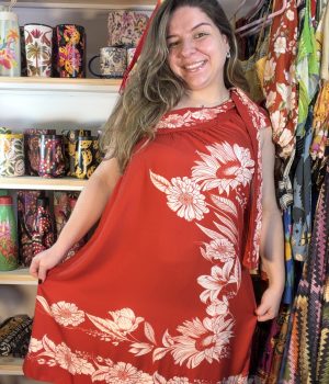 Vestido Farm Curto Domitila Duplo Ombro Só Floral Vermelho TAM GG (Novo)