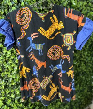 Vestido Infantil Fábula Preto Animais (desapego)
