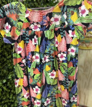 Vestido Infantil Fábula Preto Floral (desapego)