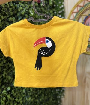 Blusa Infantil Fábula Amarela Tucano (desapego)