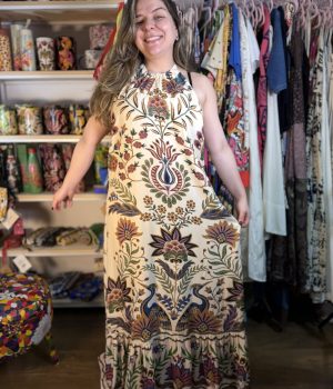Vestido Farm Longo Jardim Maravilhoso Off Floral TAM G (Novo)