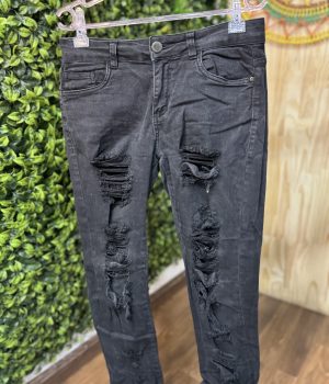 Calça Jens Rasgado Preta (desapego)