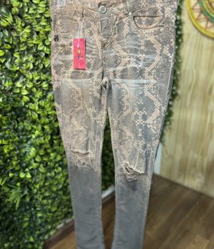 Calça Jeans Estampa Cobra (desapego)