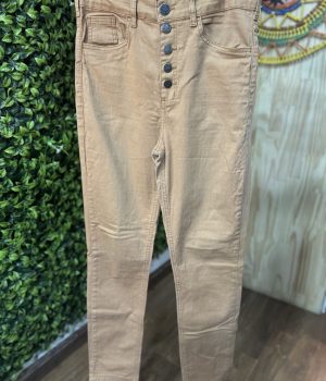 Calça Jeans Marrom Claro Cos Alto