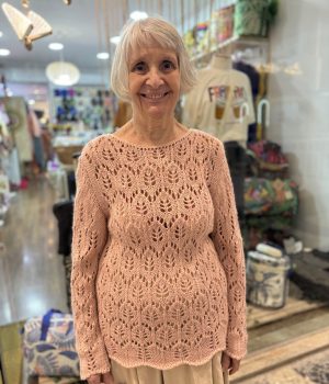 Blusa De Manga Longa Rosa Tricô (desapego)