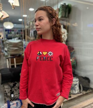 Camisa Cropped Vintage Vermelho (desapego)
