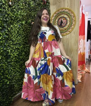 Vestido Cropped Farm Rio Flores Arara (novo)